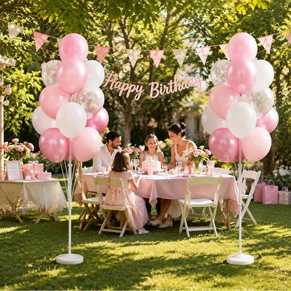 Clear Pastel Pearl Pink Balloon Column Kit - Image 9