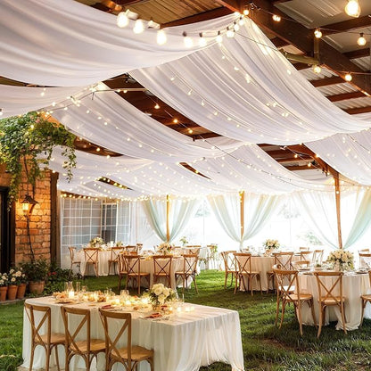 6 Panels White Ceiling Drapes - Image 2