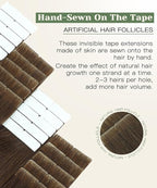 SURNEL Invisi Edge Tape in Hair Extensions #4 Chocolate Brown Injected Tape in Extensions Human Hair 16 Inch 20 Pcs 35g(#4,16)