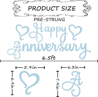 Pre-Strung Happy Anniversary Banner - Image 3