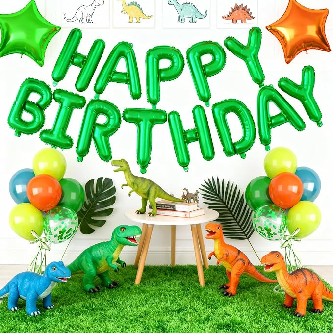 29PC Green Orange Happy Birthday Balloons Banner, 16Inch 3D Aluminum Letter - Image 8