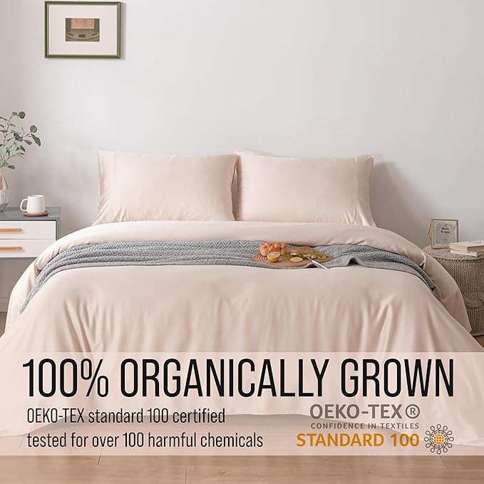 Bella Coterie | Luxury Bamboo Viscose Standard Size Pillowcase Set | 100% Organically Grown | Ultra Soft | Cooling | 2 Pcs [Champagne]