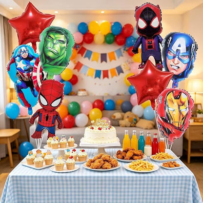 8Pcs Super Theme Hero Foil Balloons, Cute Birthday Party Supplies & Theme Party - Image 5
