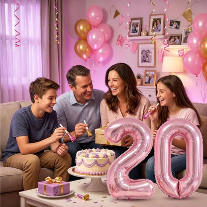 Number Balloons Pink Party Balloon - Image 6