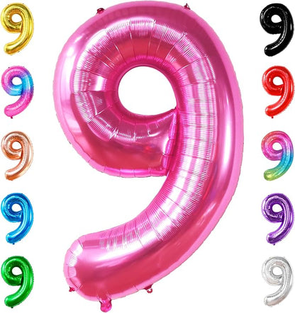KatchOn, Giant Hot Pink Number 9 Balloon- 40 Inch, 9th Birthday Decorations | by KatchOn