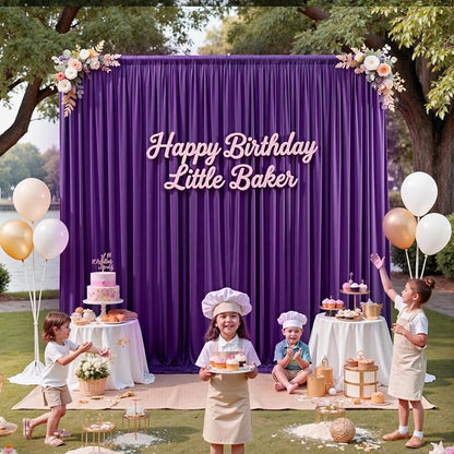 12ft x 10ft Purple Backdrop Curtains - Image 2