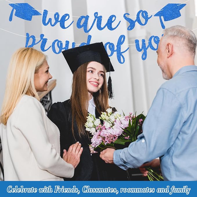 2026 Graduation Decorations Pre-Strung Blingbling We Are So Proud of You Banner - Image 4