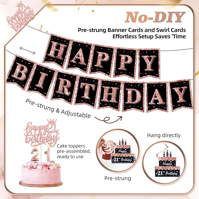 50Pcs 21st Birthday Decorations - Image 2