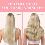 GOO GOO Clip in Hair Extensions Real Human Hair, Remy Human Hair Extensions Clip ins for Women, Natural Human Hair, 18inch 120g 7Pcs, 60A Platinum Blonde