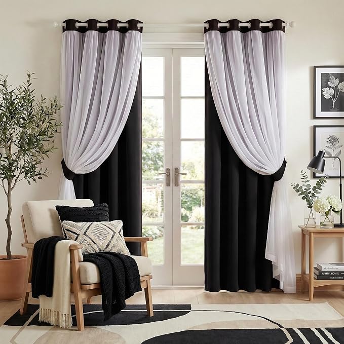 PONY DANCE Black Blackout Curtains by PONYDANCE