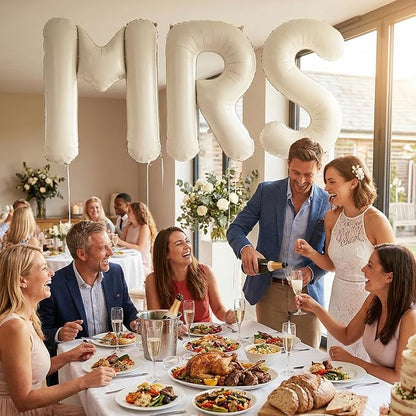 Biapian 40 Inch MRS Letter Balloons, Big Cream MRS Foil Balloons - Image 7