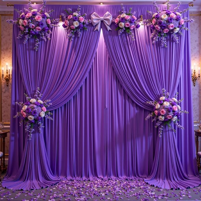 10 Panels Purple Backdrop Curtains - Image 9