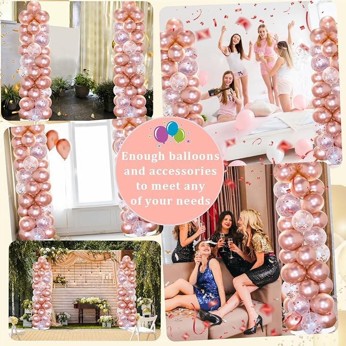 2 Sets Rose Gold Balloon Column Stand Kit - Image 6