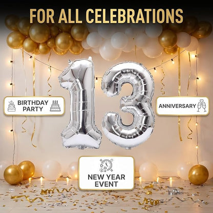 Number 13 Balloon Foil Mylar Balloons - Image 5