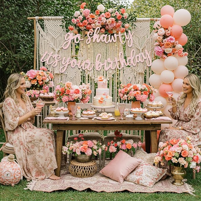 BEISHIDA Light Pink Pre-Strung Go Shawty It's Your Birthday Banner Decor | - Image 5