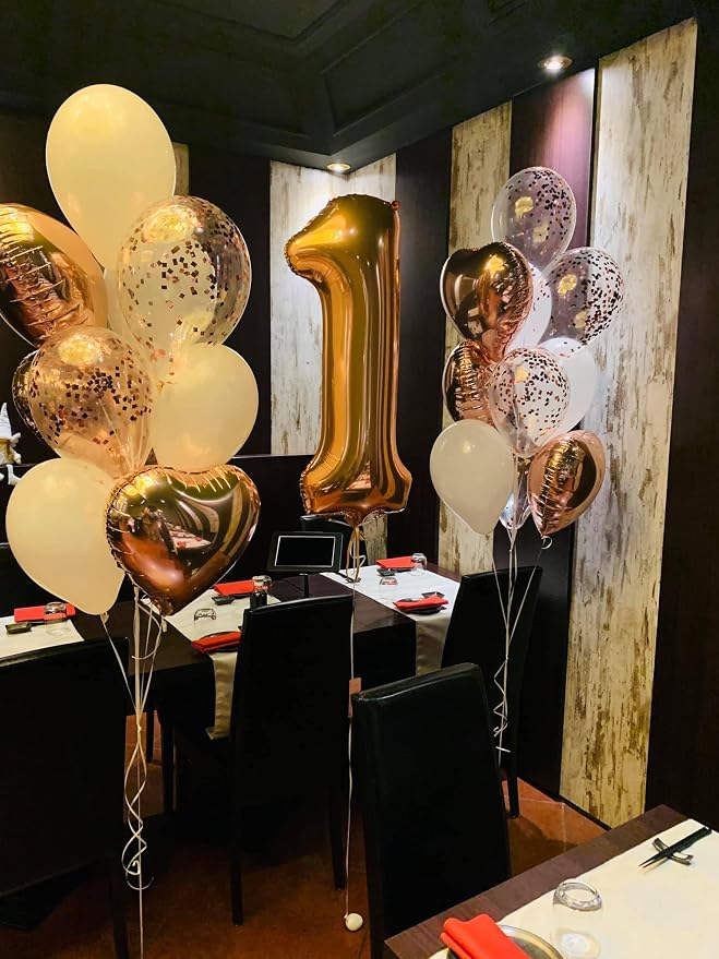 Gold Number 1 Balloon 40 Inch, 1st Birthday Party Decorations Men Women | Foil - Image 2
