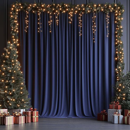 ESGOTBME 30x10ft Wrinkle Free Navy Blue Backdrop Curtain - Image 5