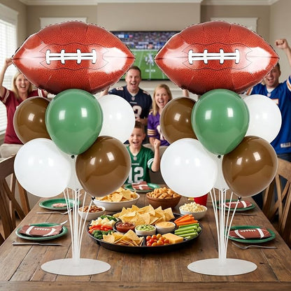 Football Party Balloons Stand Kit 2 Sets, Rugby Ball Foil Balloon Table - Image 4