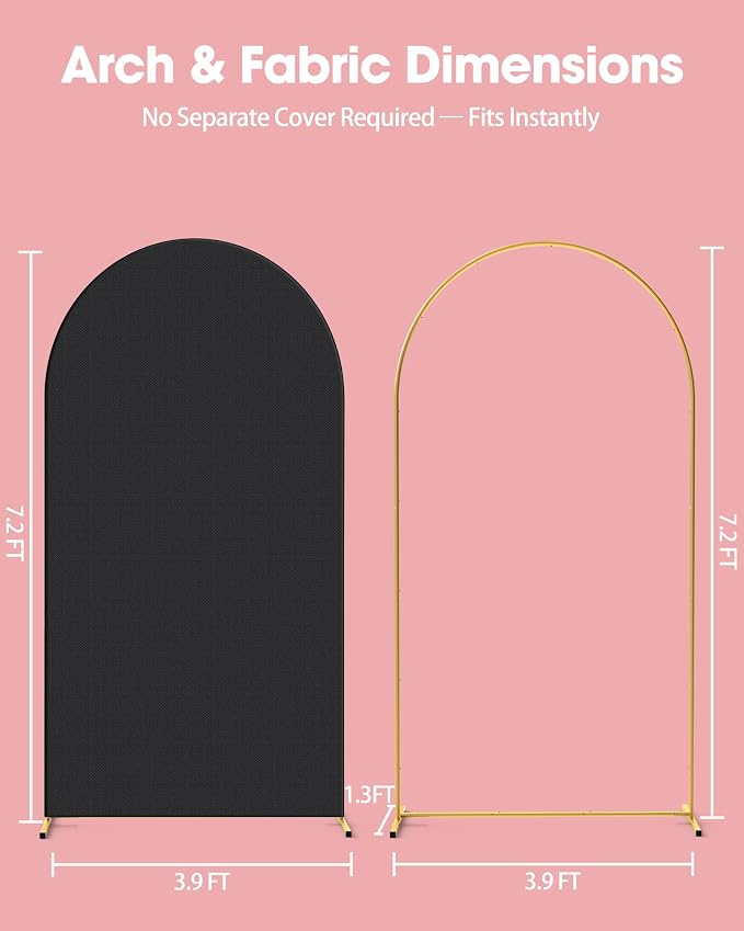 Pureegg Arch Backdrop Stand and Cover Set, 7.2 ft, Celebrations, Easy Assembly - Image 3