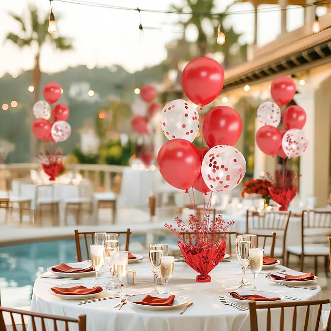 Red Balloon Table Centerpiece Kit, 2 Sets Red Balloon Stands - Image 6