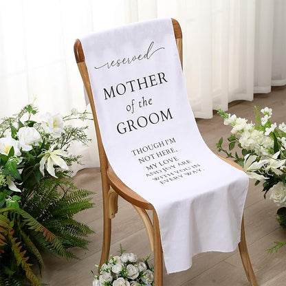 HunnmingRe Mother of the Groom Wedding Memorial Reserved Chair Sign Banner in - Image 3