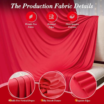 10ft x 10ft Red Backdrop Curtains - Image 4