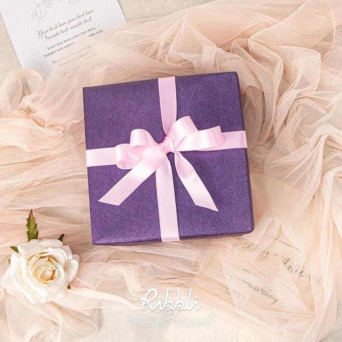 Ribbli Light Pink Satin Ribbon 5/8 inch x Continuous 25 Yards, Double Faced - Image 2