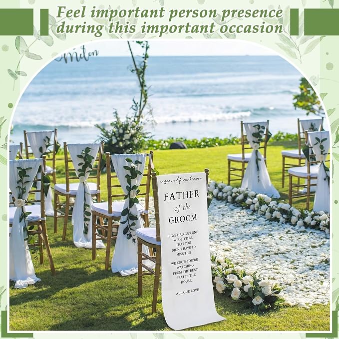 HunnmingRe Groom Father Wedding Memorial Reserved Chair Sign Banner in Loving - Image 7