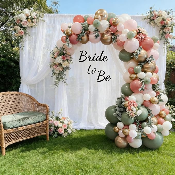 Bridal Shower Bride Balloons Arch Garland Kit | 139pcs Sage Green Retro Dusty - Image 6
