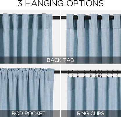 Blue Curtains 144 Inches Long 2 Panels - Image 3