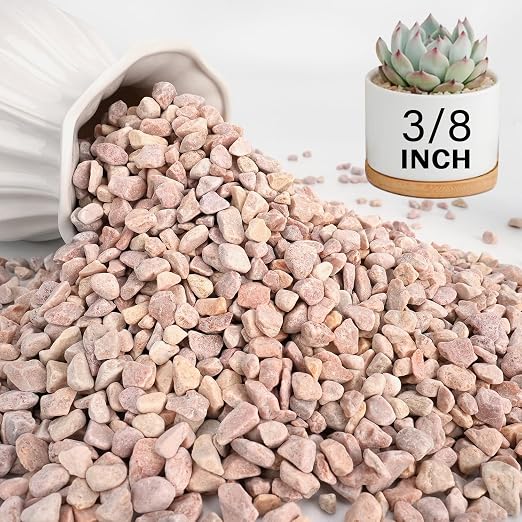 NUPICK 6 lbs Pebbles for Indoor Plants, 3/8 Inch Pea Gravel for Fish Tank by CreateAmazingChoice