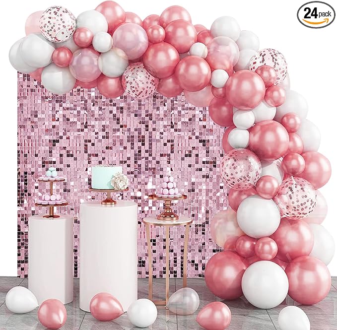 4x6 FT Pink Shimmer Wall Backdrop, Glitter Bling Photo Backdrop by Unknown