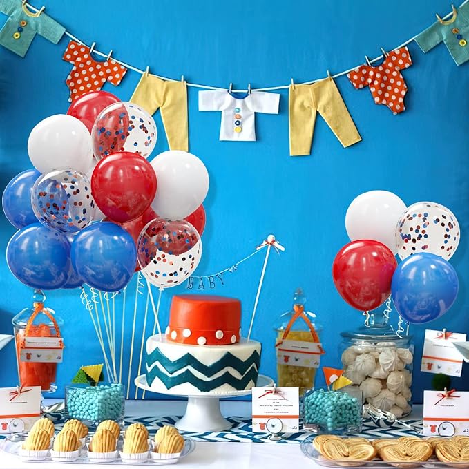 62Pcs Red White and Blue Balloons Kit - Image 7
