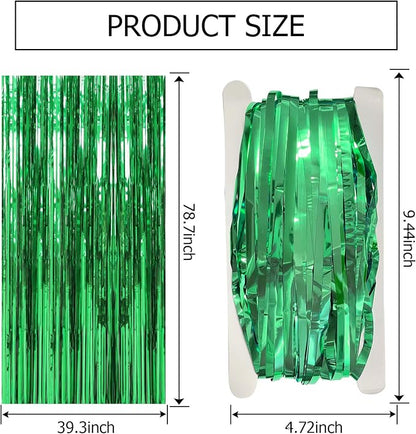 20 Pack Green Streamers Backdrop Jungle Party Decorations Foil Fringe Backdrop - Image 7