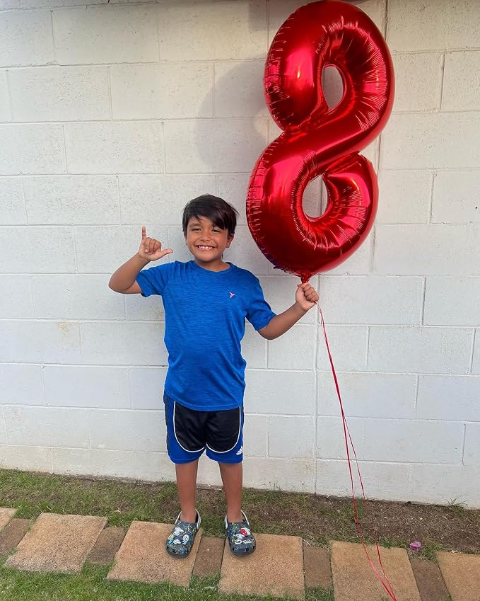 Red Number 8 Balloon 40 Inch - Image 2