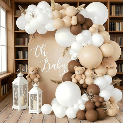 160Pcs Neutral Balloon Garland Arch Kit Brown Beige Nude Tan White Balloons - Image 5