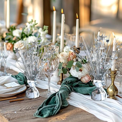 12 Pack Metallic Sliver Foil Spray Centerpieces Stars Brust Table Centerpieces - Image 2