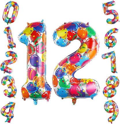 40 Inch Number 12 Balloon Set Large Foil Balloons by TNCDJKPA