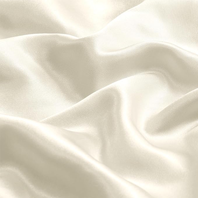 BEDELITE Satin Pillowcase with Zipper, Beige King Size Pillow Cases Set of 2, Super Soft and Cooling Similar to Silk Pillow Cases, Gift for Women Men(20x40 Inches)