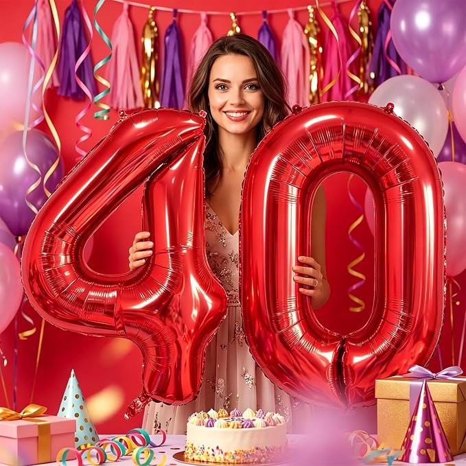 Number Balloons Red Party Balloon - Image 6