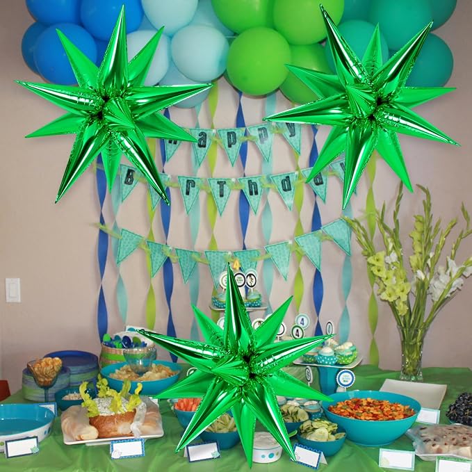 72 Pcs Star Balloons Foil Explosion Balloons Magic 12 Point Star Cone Balloon - Image 4