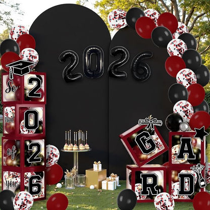 2026 Graduation Balloon Boxes Decorations – Clear Balloon Box Stack - Image 4