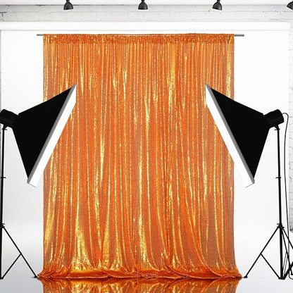 Eternal Beauty Orange 3mm Sequin Backdrop 6x8 Ft - Image 4