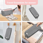 Hair Tools Travel Bag Karsyon Heat Resistant Mat Case Hot Tools Straightener, Curling Iron,Hair Dryers,Haircare Accessories Travel Essentials for Women 2 in 1 Organizer Bags (Gray)