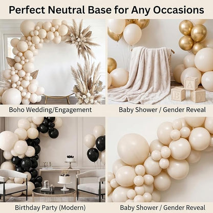 96Pcs 5/10/12/18 Inch Sand White Latex Balloon Garland Arch Kit | Cream Ivory - Image 4