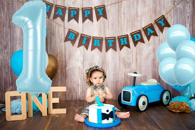 40 Inch Light Blue Number 1 Foil Balloon Set | - Image 5