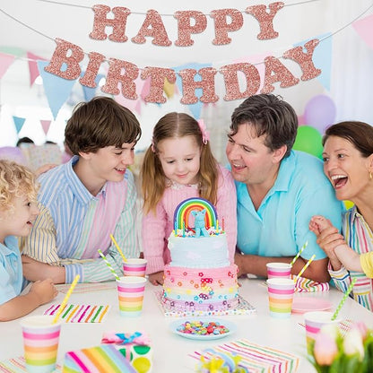 Rose Gold Happy Birthday Banner Birthday Party Decorations Happy Birthday - Image 5