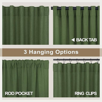 Pitalk Olive Green Curtains 102 Inch Length - Image 5