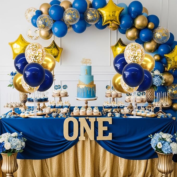 TONIFUL 4 Set Navy Blue Gold Balloons Stand Balloon Centerpieces - Image 8