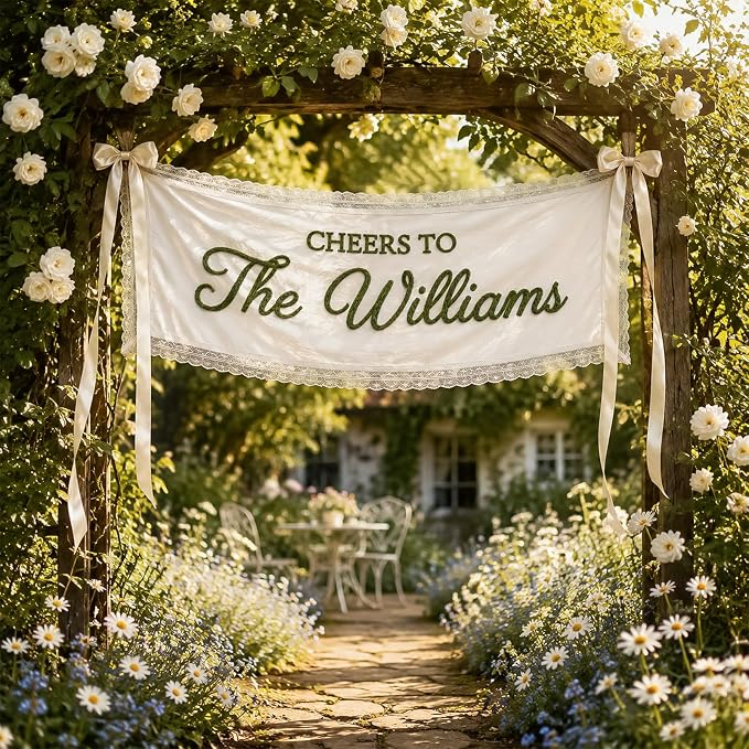 Custom Hand Embroidered Wedding Banner by Raipile